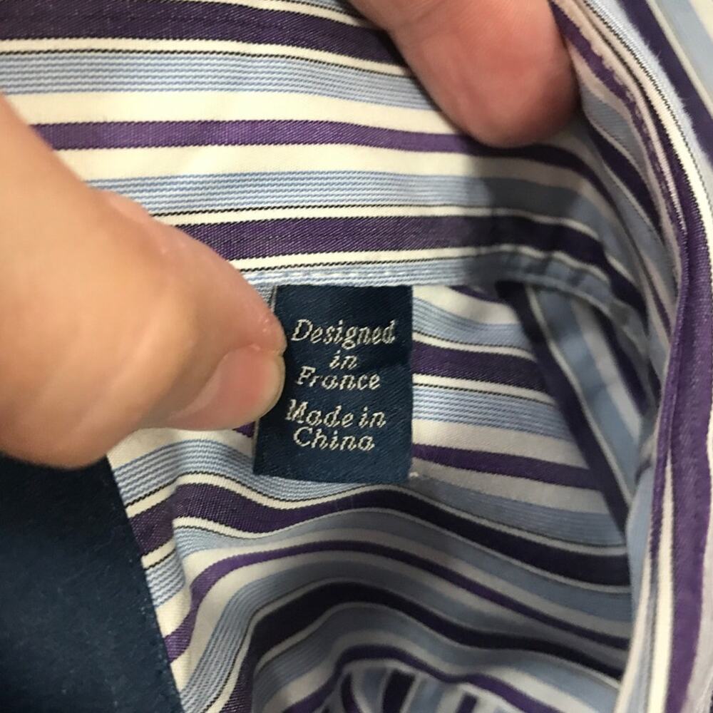 Faconnable Classique Striped Collared Long Sleeve… - image 4